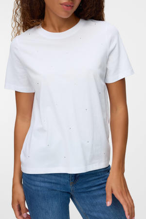 T-shirt met strass wit