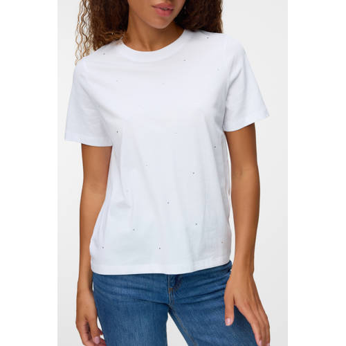 VERO MODA T-shirt met strass wit afbeelding
