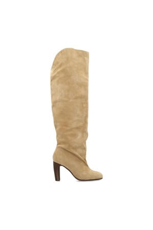 suède hoge laarzen beige