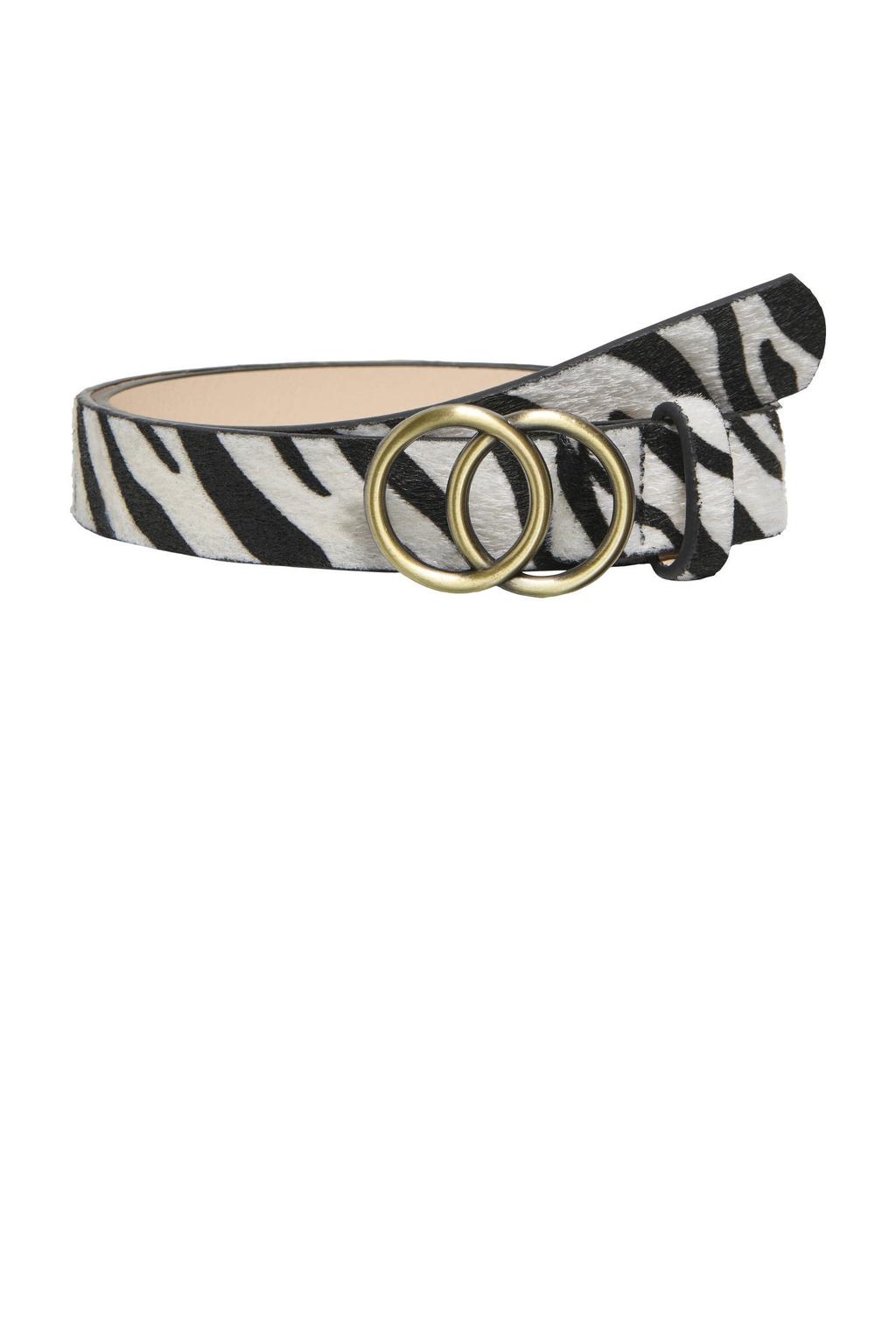 ONLY CARMAKOMA riem CARRASMI met zebraprint zwart/wit