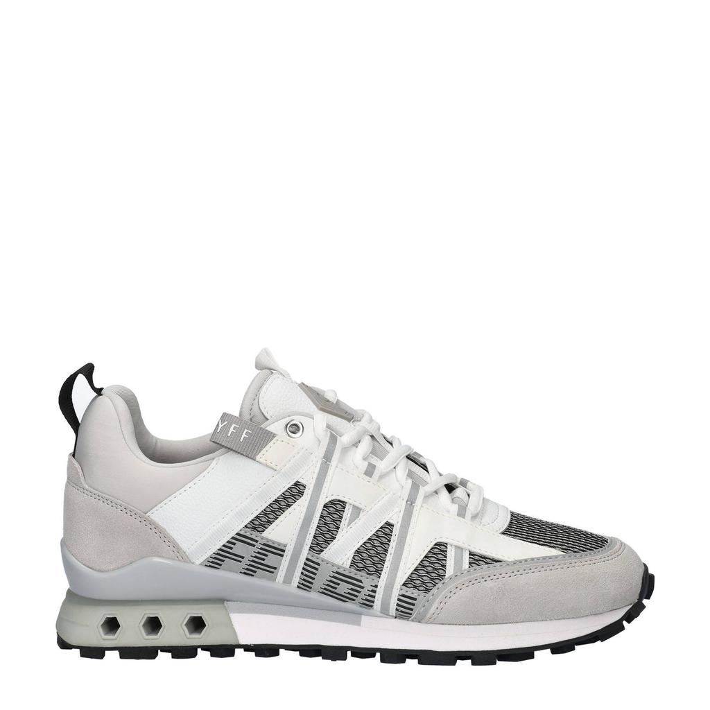 Witte heren Cruyff Fearia sneakers van imitatieleer en textiel met veters