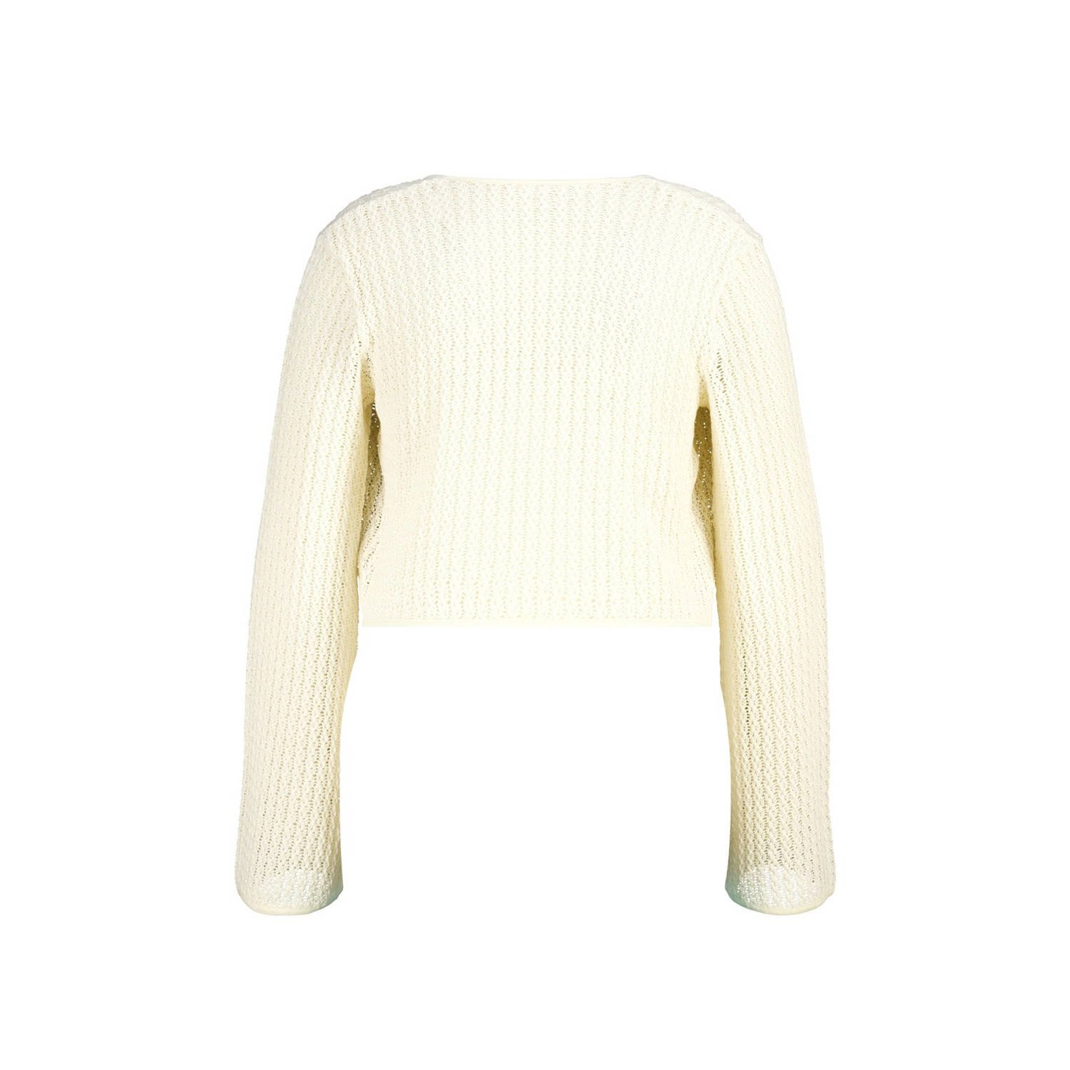 MS Mode gebreid vest crème gehaakt