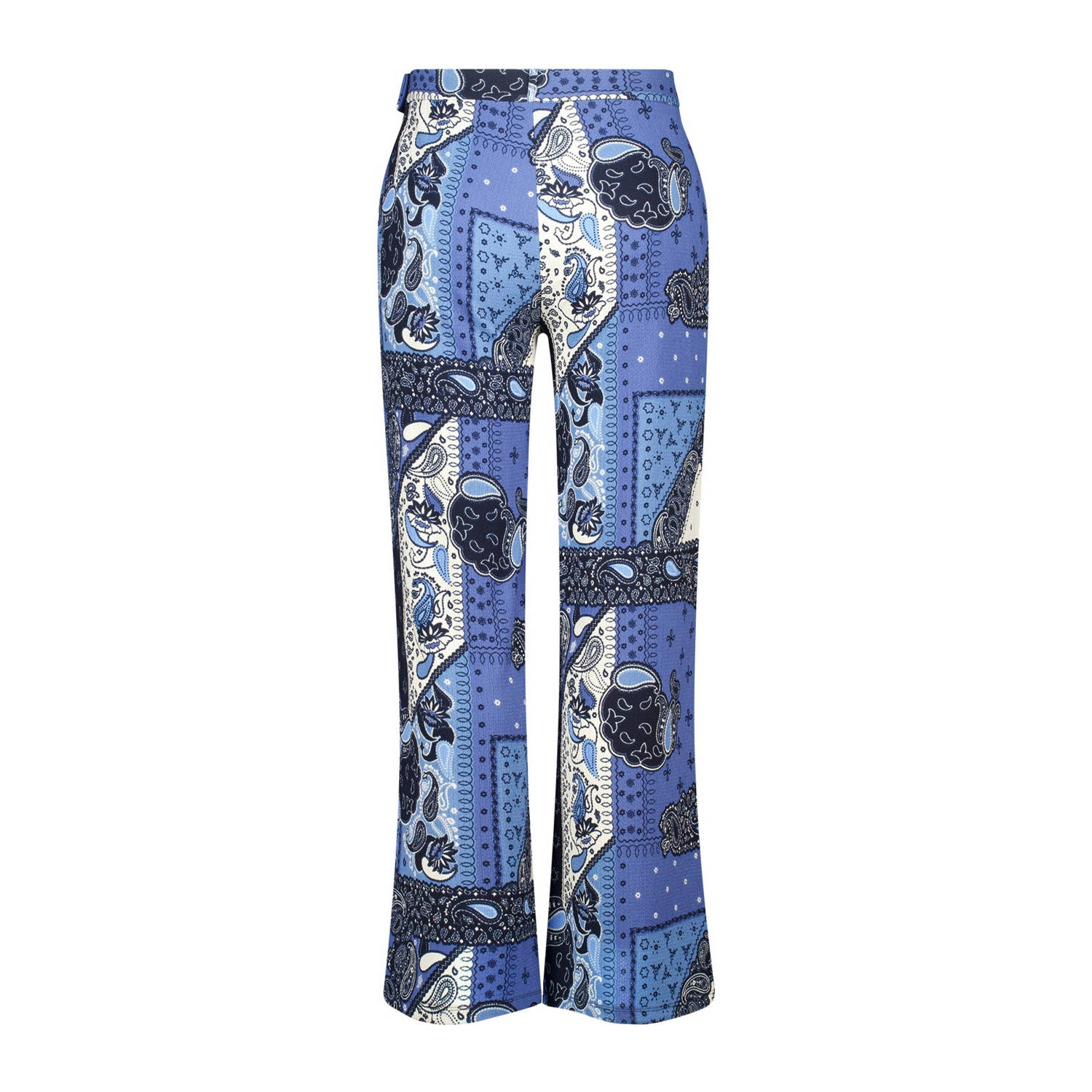 MS Mode wide leg regular waist palazzo broek blauw