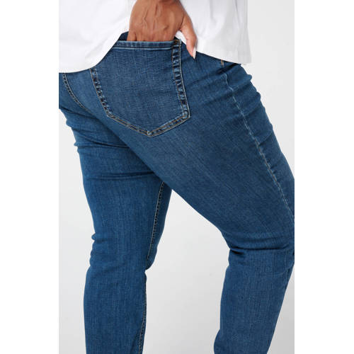 MS Mode high waist skinny jeans dark blue denim afbeelding