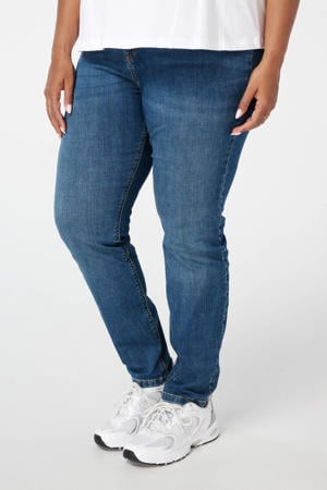high waist skinny jeans dark blue denim