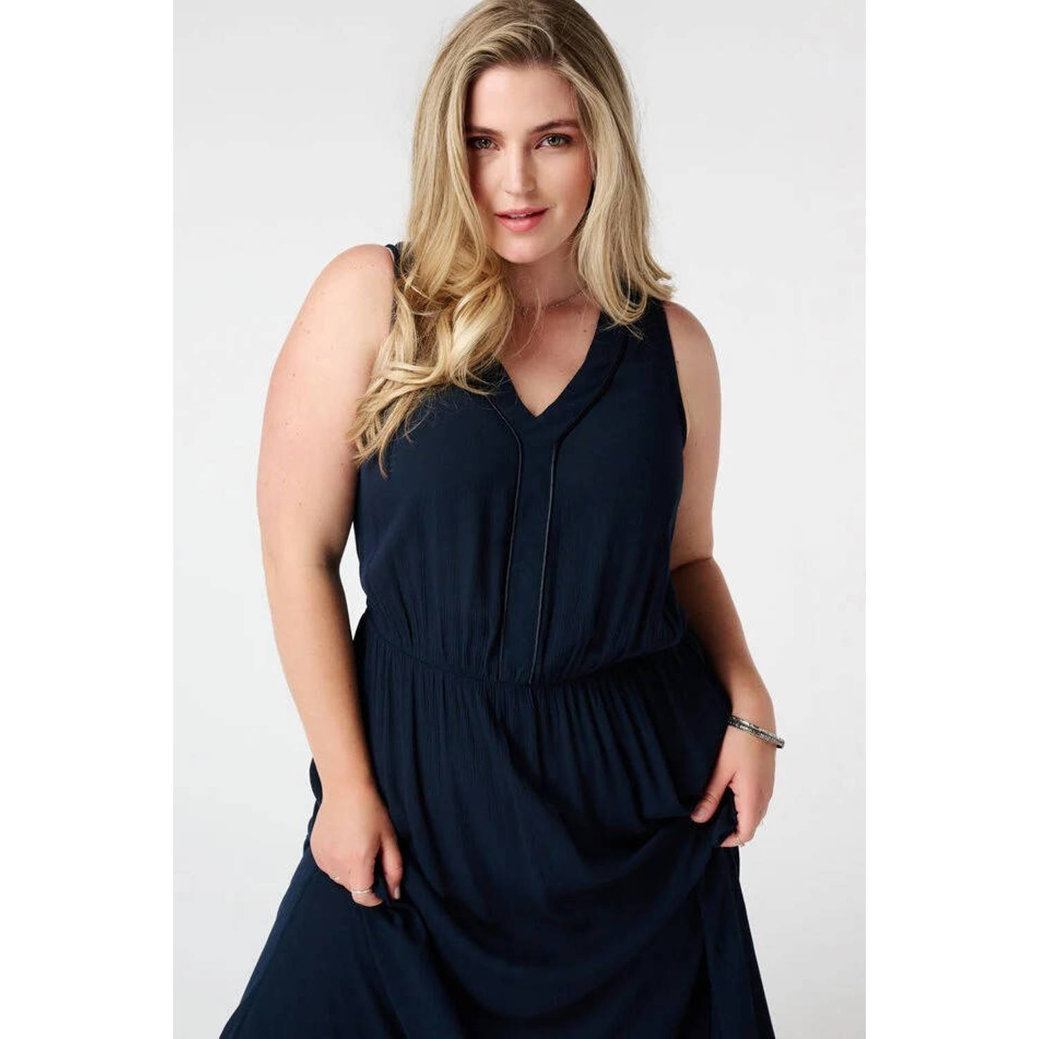 MS Mode maxi jurk donkerblauw