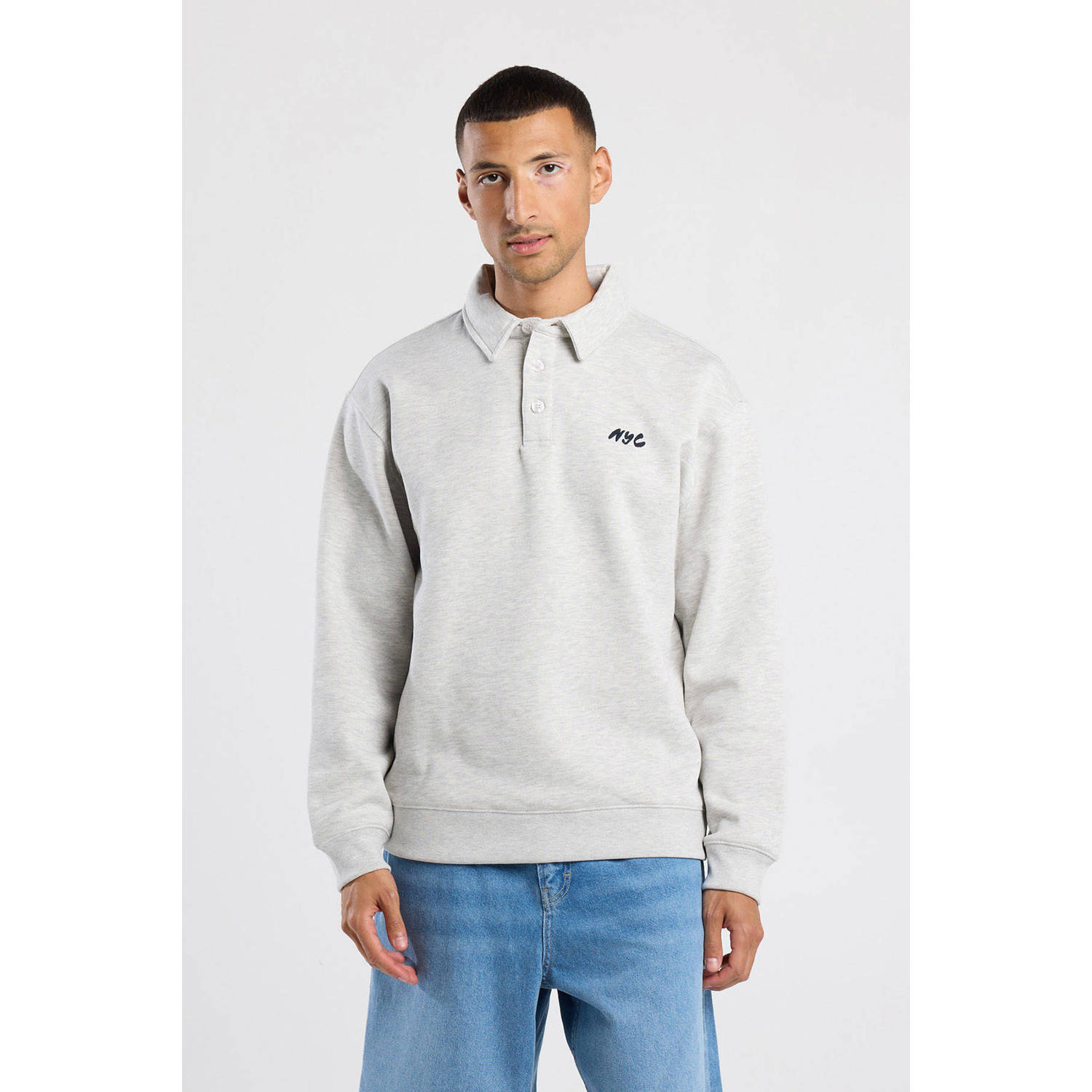 America Today relaxed polo grijs