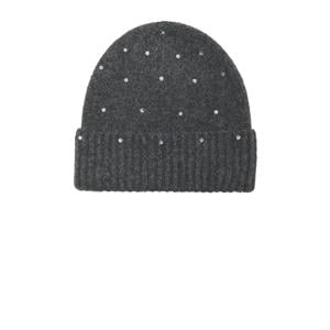 muts met parels donkergrijs melange