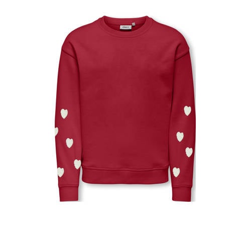 KIDS ONLY GIRL sweater met hartjes rood afbeelding