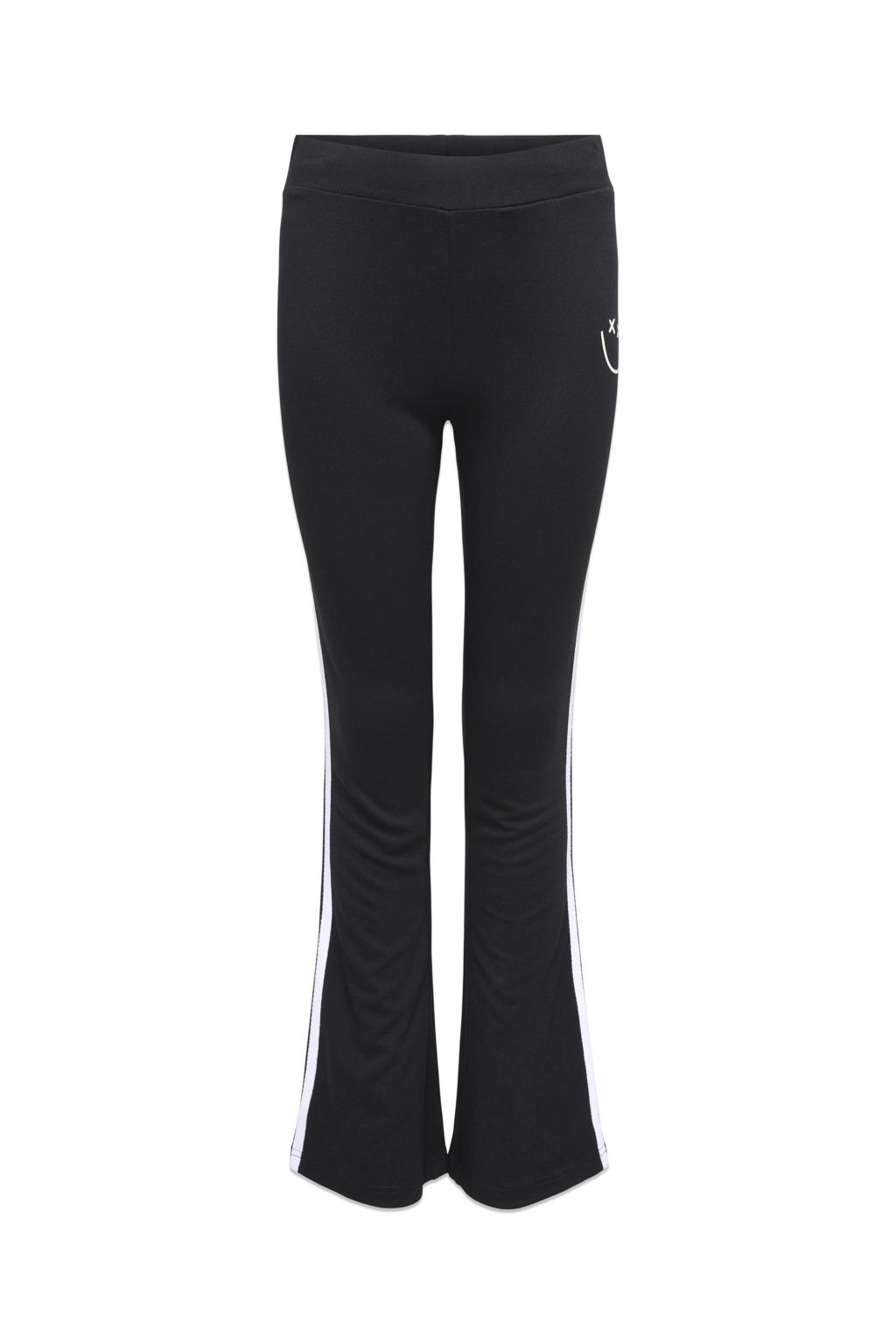 Zwarte meisjes KIDS ONLY GIRL flared broek van viscose met elastische tailleband en effen