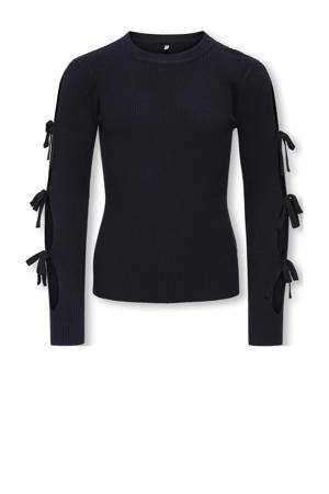 trui donkerblauw rib gebreid