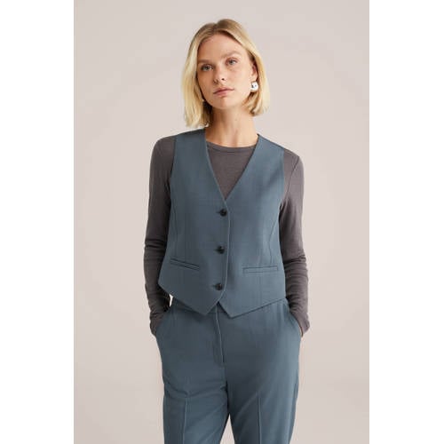 WE Fashion gilet grijsblauw afbeelding