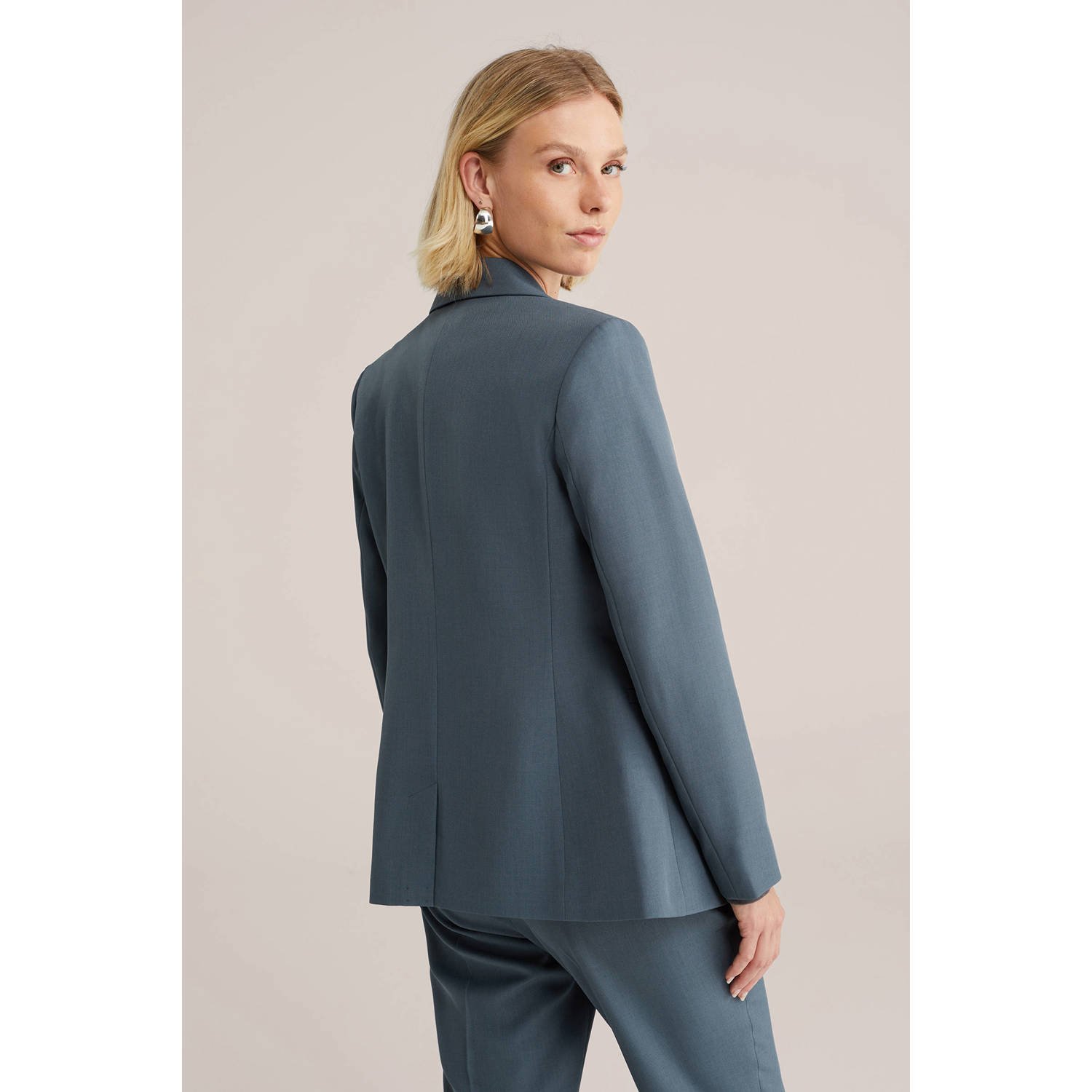 WE Fashion regular blazer grijsblauw