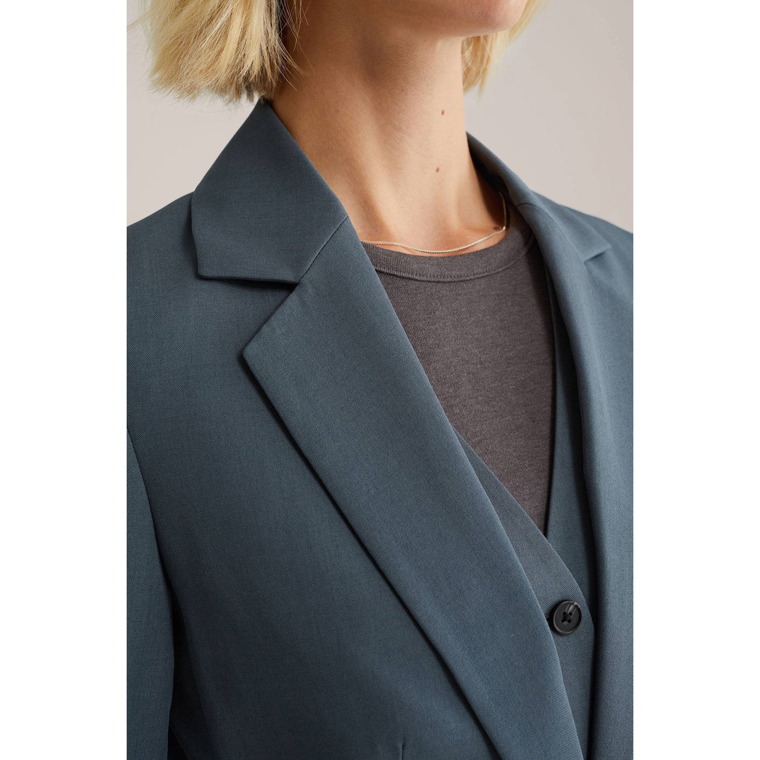 WE Fashion regular blazer grijsblauw