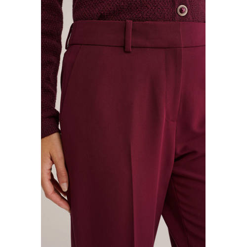 WE Fashion tapered regular waist pantalon donkerrood afbeelding