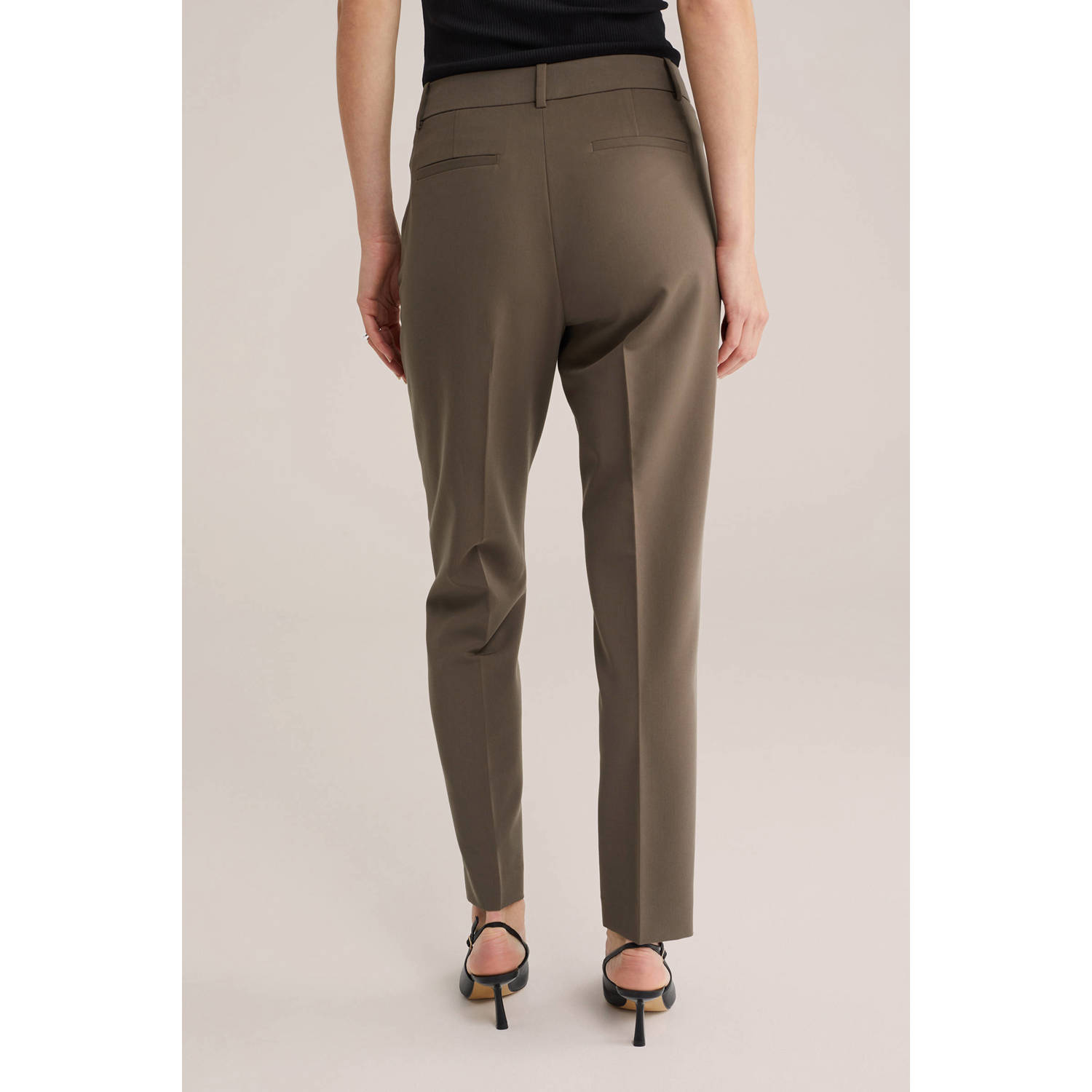 WE Fashion tapered regular waist pantalon kaki