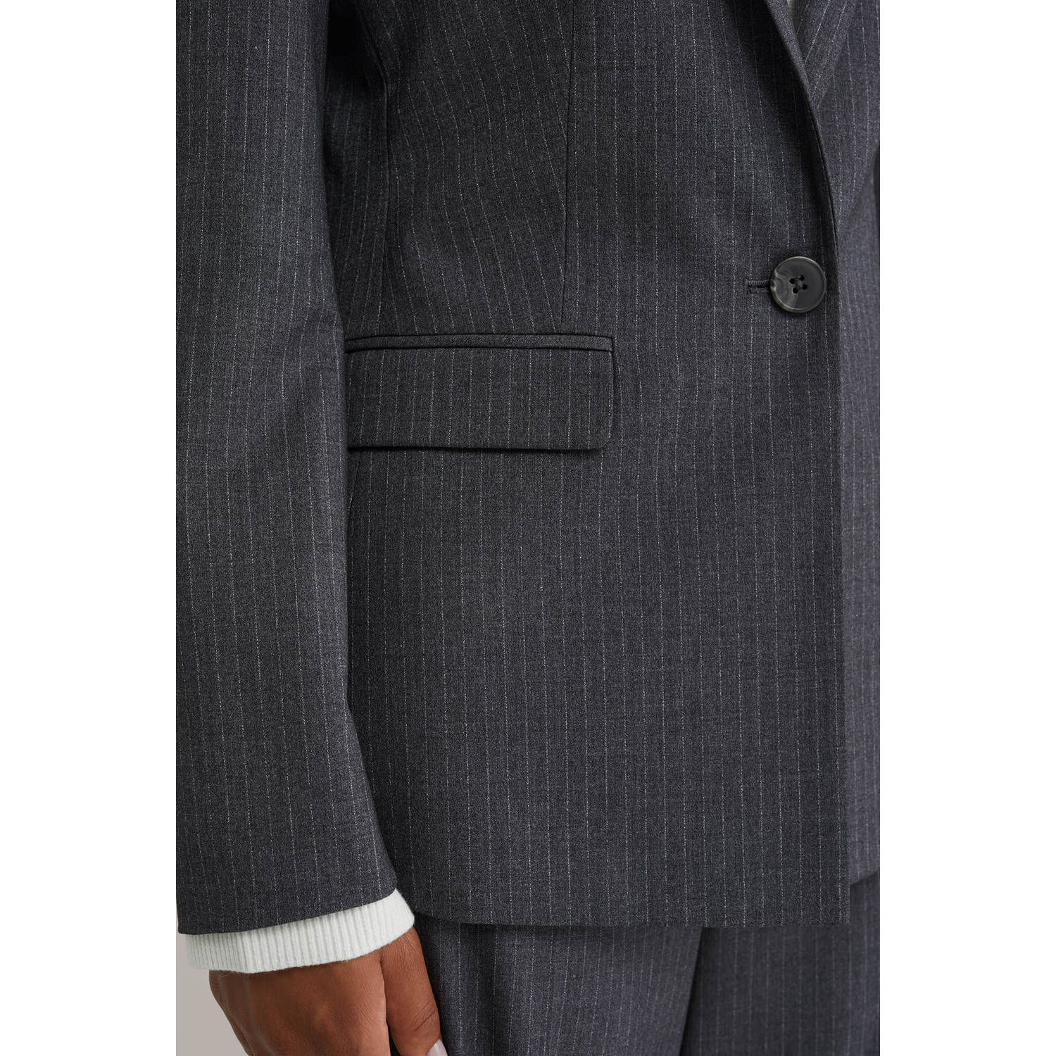 WE Fashion regular blazer grijs