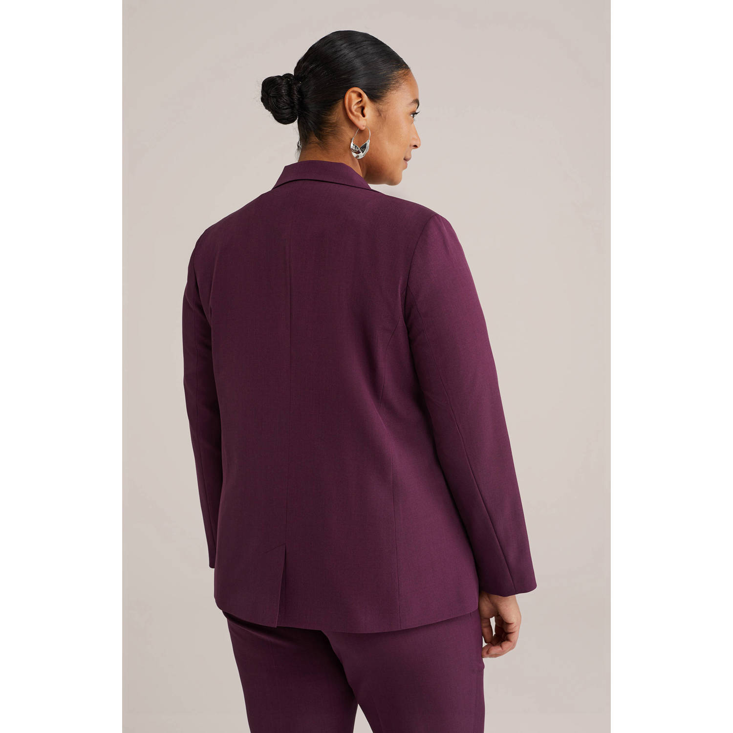 WE Fashion regular blazer donkerpaars