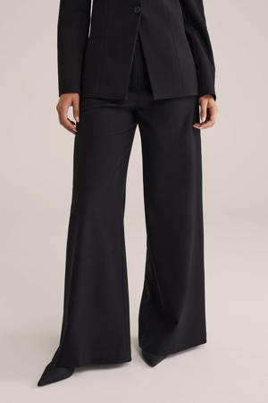 high waist casual broek zwart