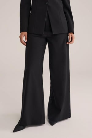 high waist casual broek zwart