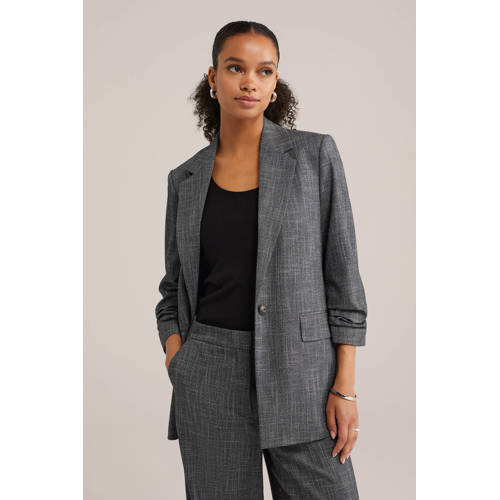 WE Fashion regular blazer grijs melange afbeelding