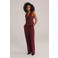 WE Fashion regular waist pantalon donkerrood