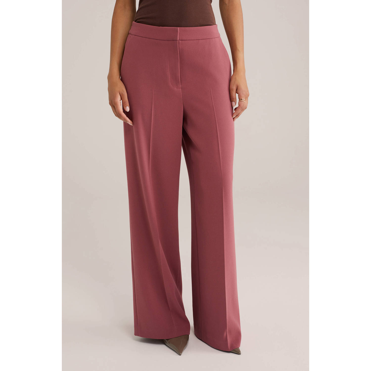 WE Fashion regular waist pantalon oudroze