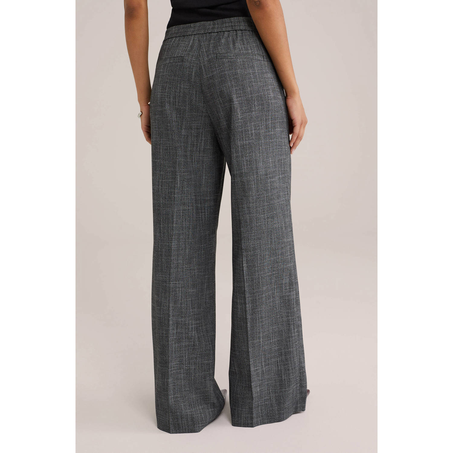 WE Fashion regular waist broek grijs