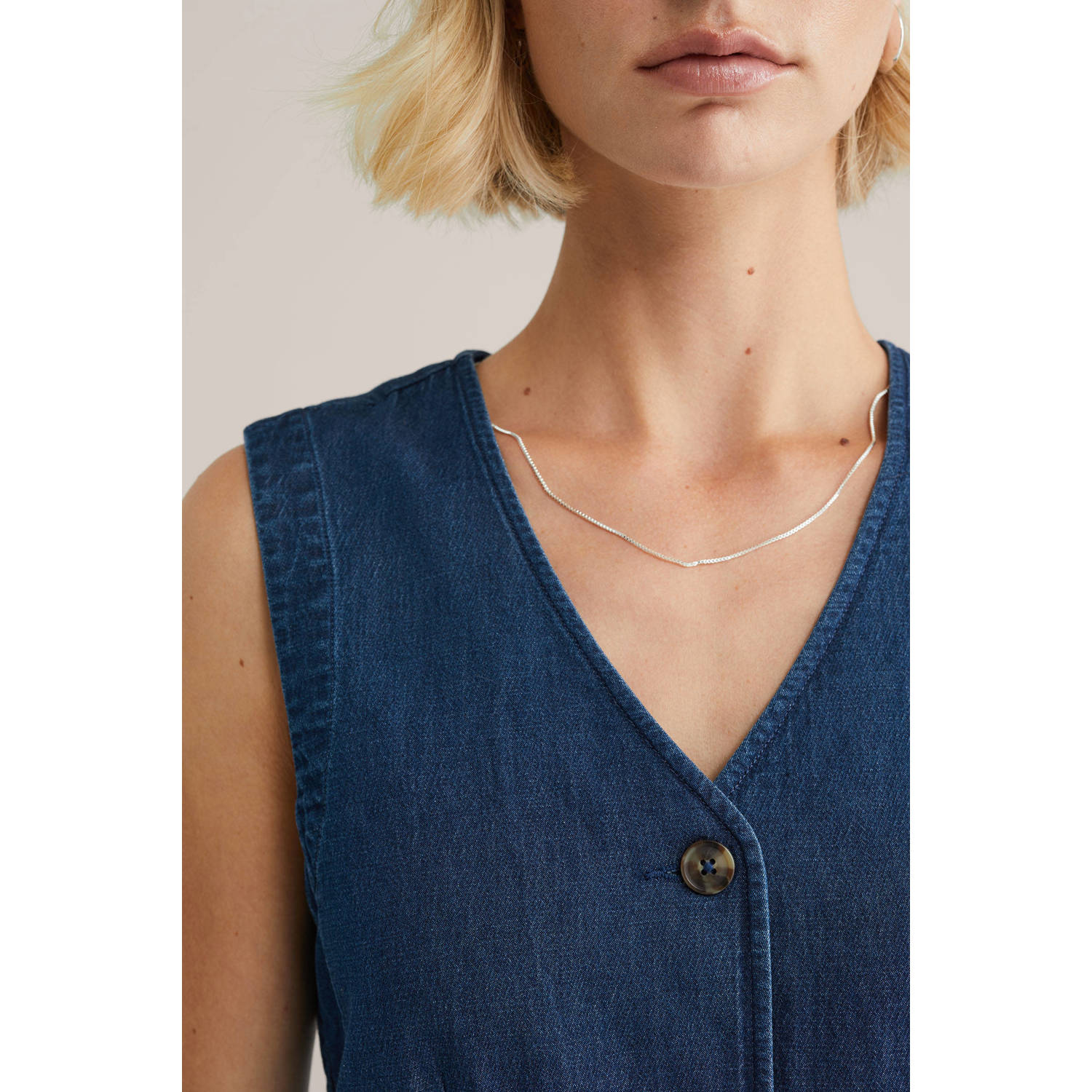 WE Fashion Gilet dark blue denim