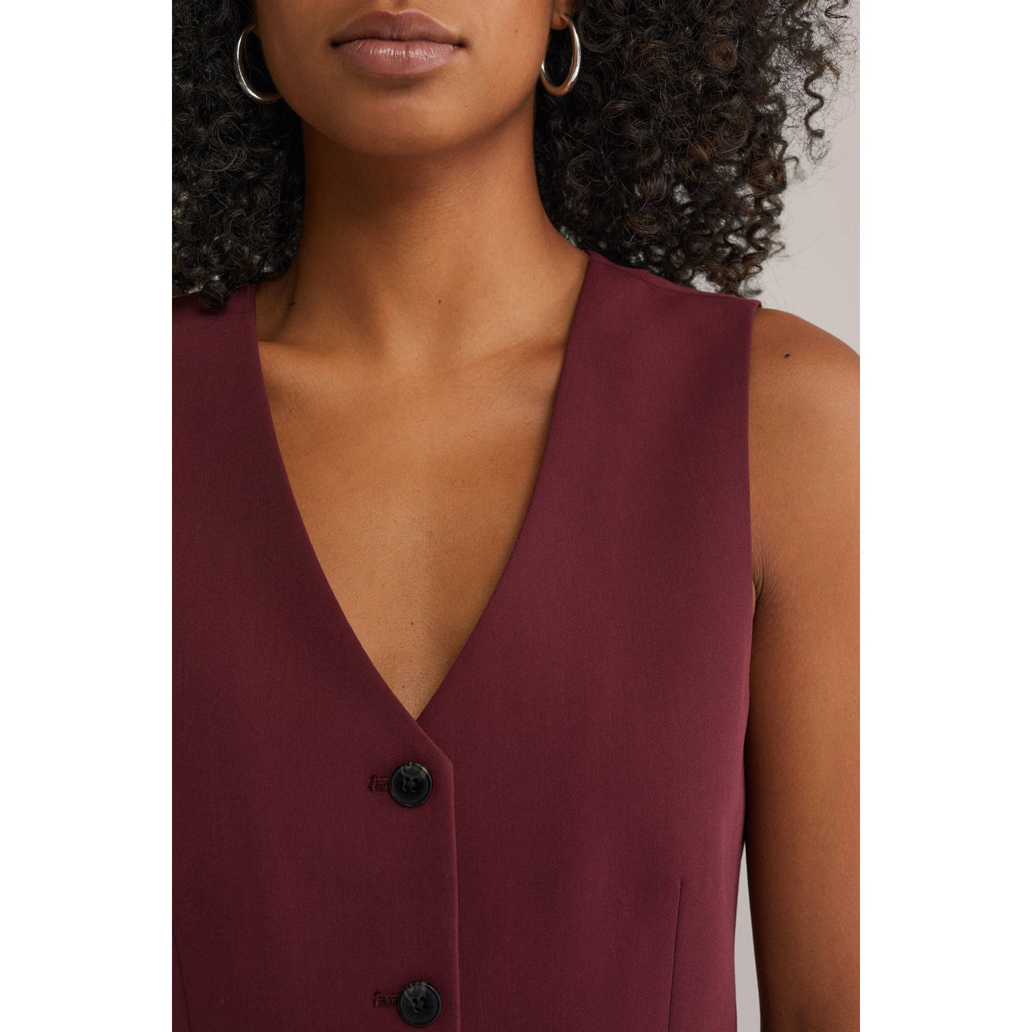 WE Fashion gilet donkerrood