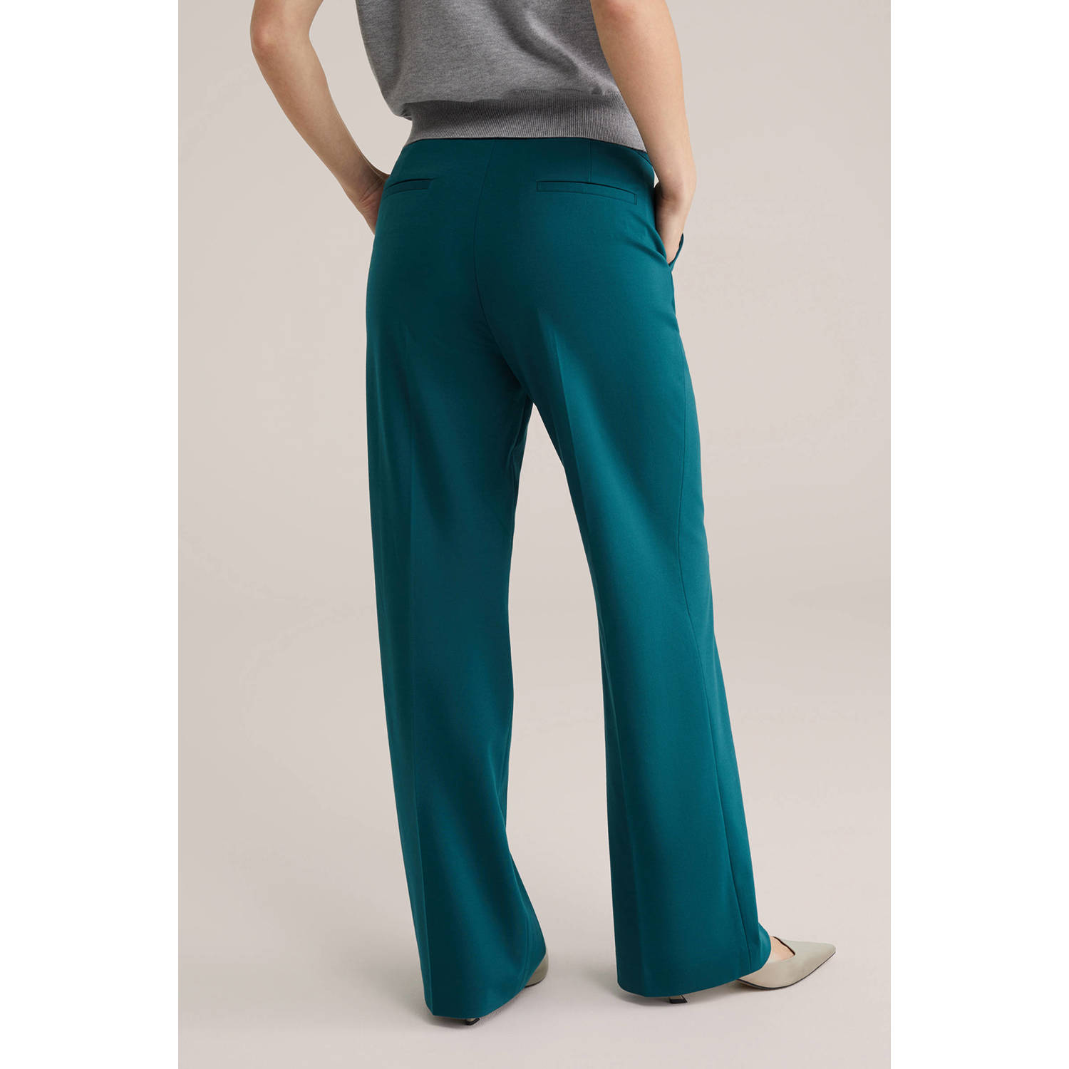 WE Fashion jersey high waist pantalon petrol