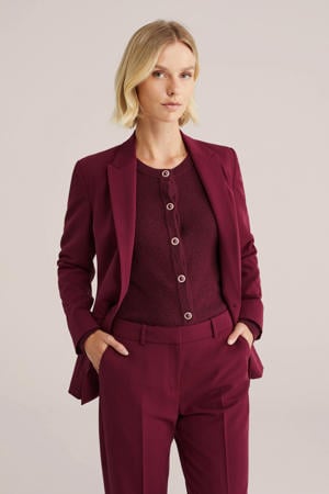 getailleerde blazer donkerrood