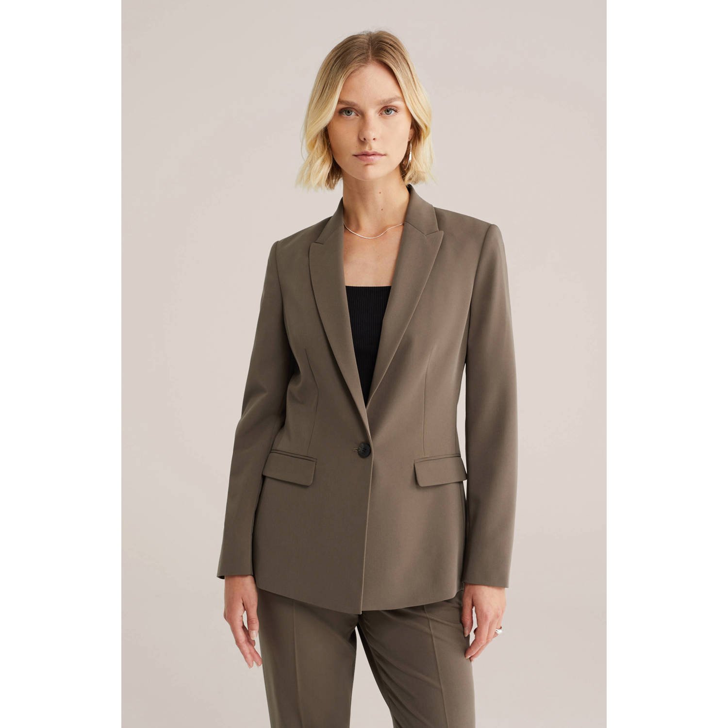 WE Fashion getailleerde blazer groen