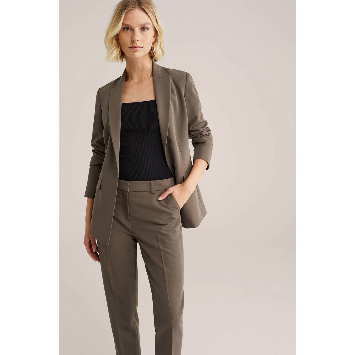 WE Fashion getailleerde blazer groen