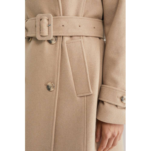 WE Fashion wollen trenchcoat beige afbeelding