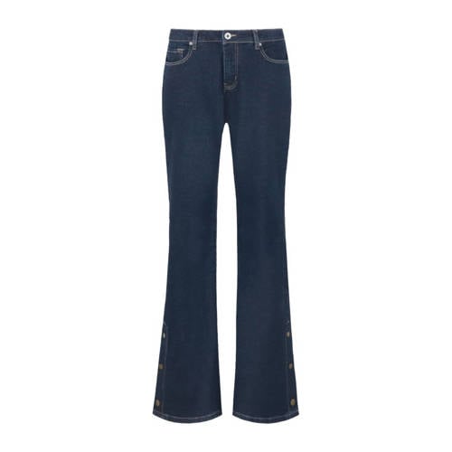 FLURESK flared jeans dark blue denim afbeelding