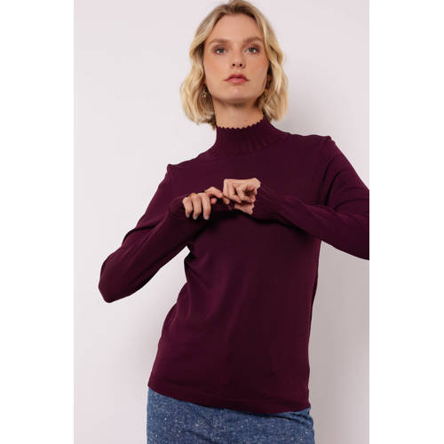 FLURESK top met col donkerrood afbeelding