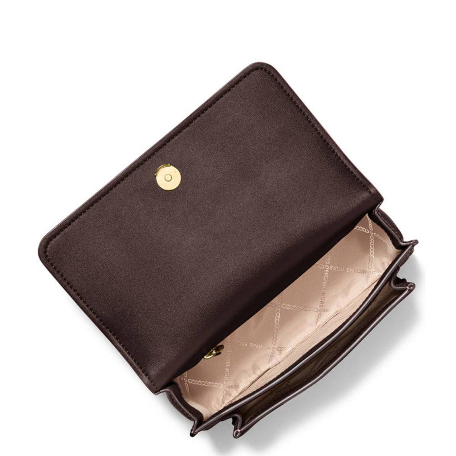 Michael Kors leren crossbody tas Claire Large donkerbruin
