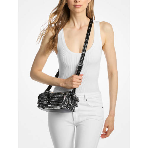 Michael Kors leren crossbody tas Dakota met studs zwart afbeelding
