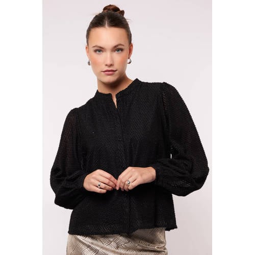 FLURESK blouse zwart met lurex afbeelding
