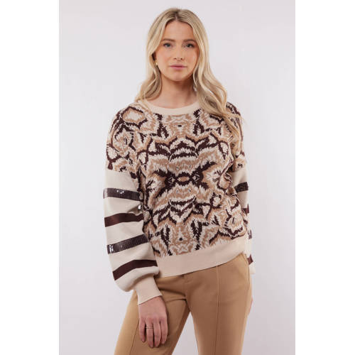 C&S The Label gebreide trui zand met glitter afbeelding