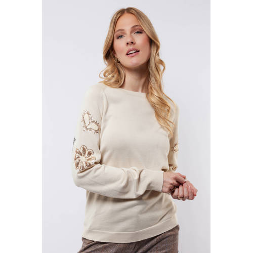 C&S The Label pullover ecru met pailletten afbeelding