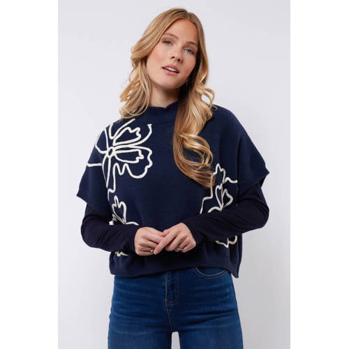C&S The Label gebreide trui donkerblauw afbeelding