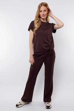 flared regular waist flared broek bruin