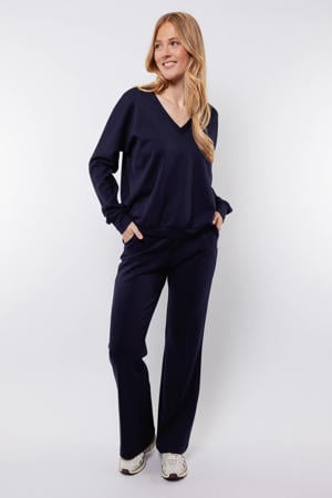 flared regular waist flared broek donkerblauw