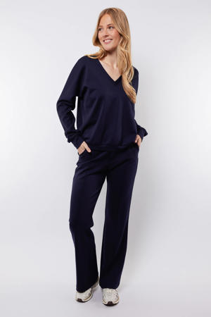 flared regular waist flared broek donkerblauw