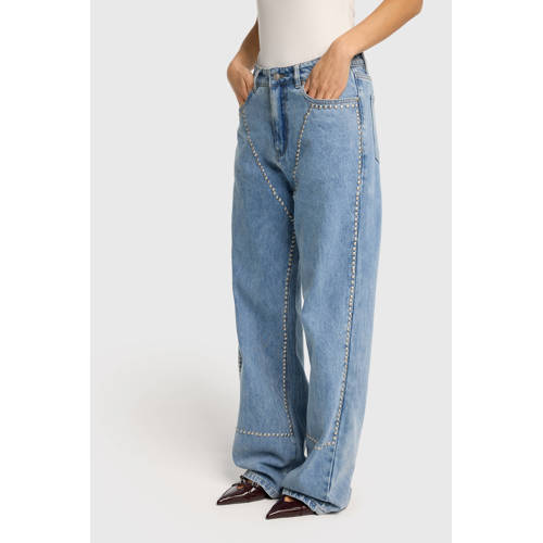 Alix the Label wide leg jeans light blue denim afbeelding
