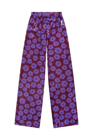 straight regular waist gebloemde casual broek paars
