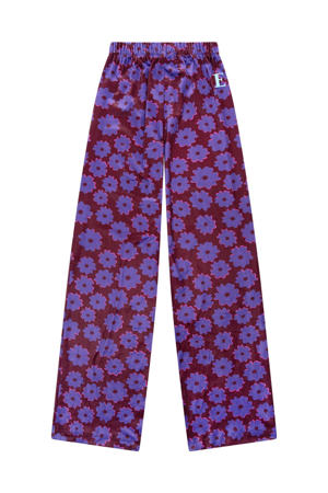 straight regular waist gebloemde casual broek paars