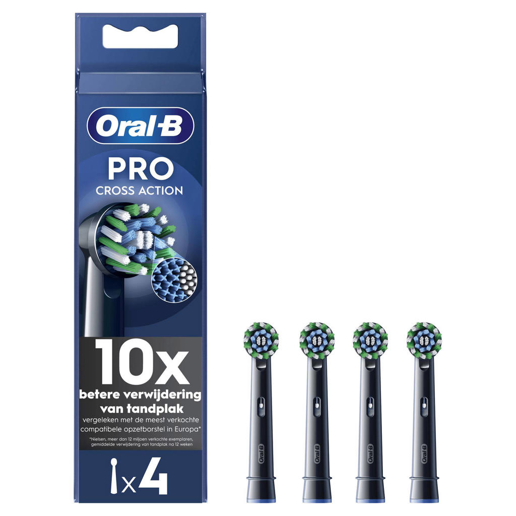 Oral-B Pro Cross Action opzetborstels - zwart - 4 stuks